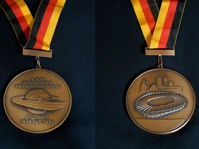 Die WM-Medaille in Bronze